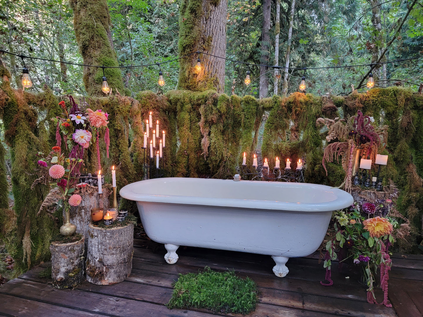 hand-hammered copper soaking tub