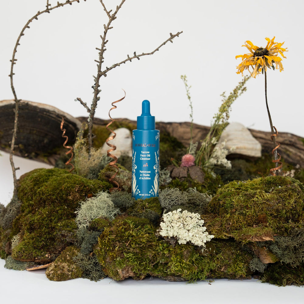 Huile et nettoyant pour le visage à l'achillée